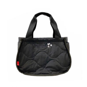 Peanuts Snoopy Quilted Tote Underarm Handbag Black